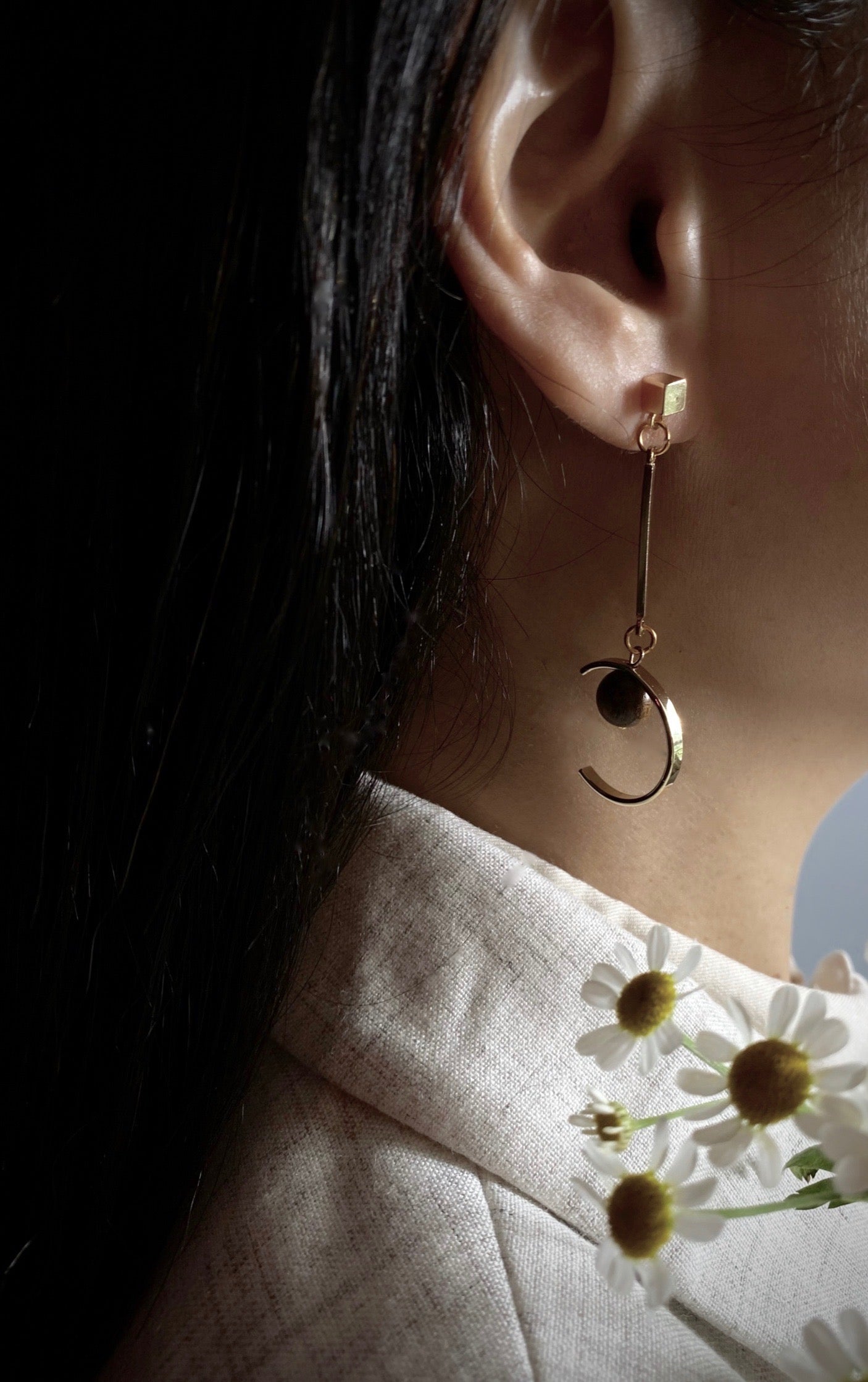Wooden Ball Earrings - Artemis