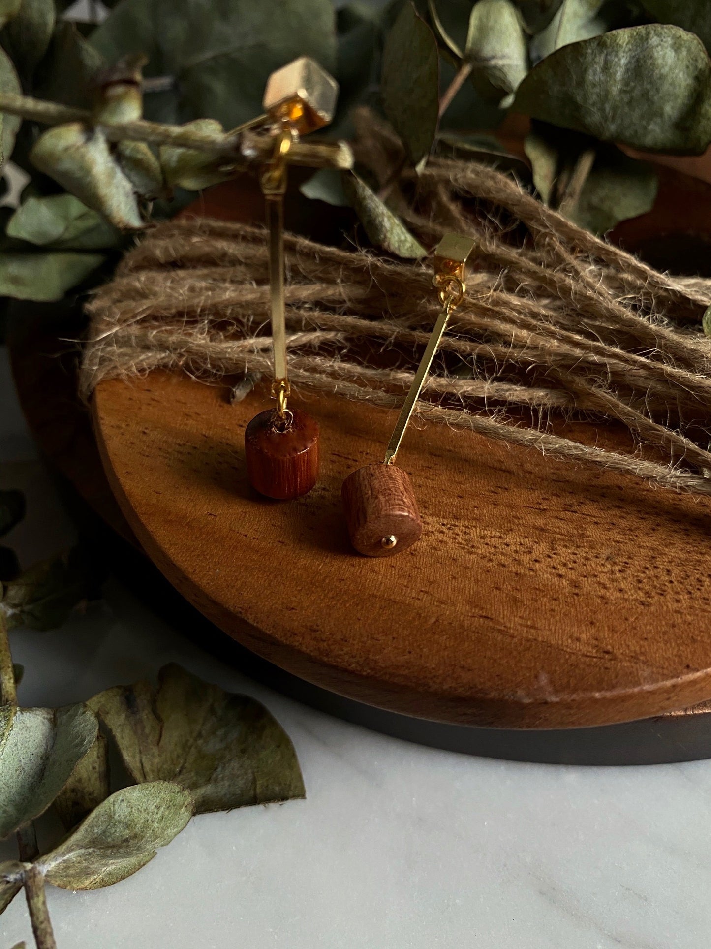 Wooden Pillar Earrings - Promise