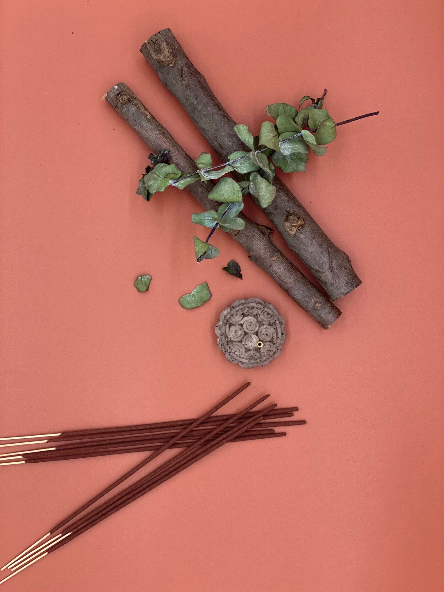 Festive Mooncake Incense & Holder (Double Colour Set)