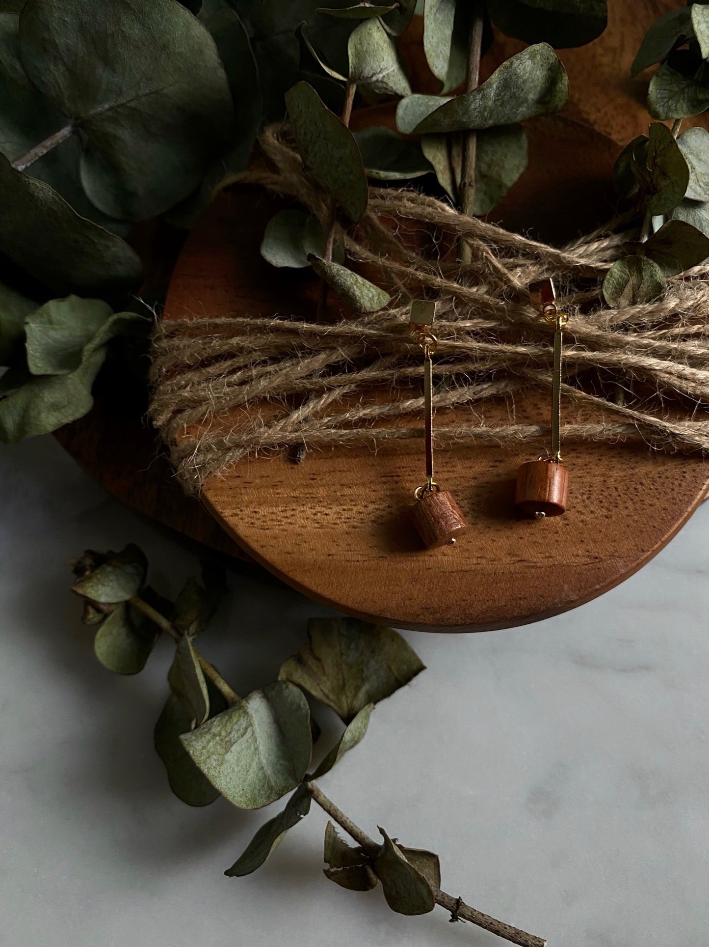 Wooden Pillar Earrings - Promise