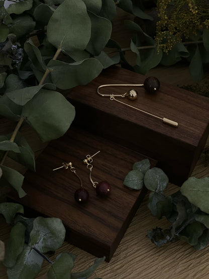 Purple Heart Wood Jewellery Set